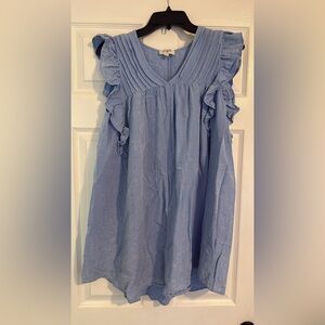 Umgee Light Blue Ruffle Dress